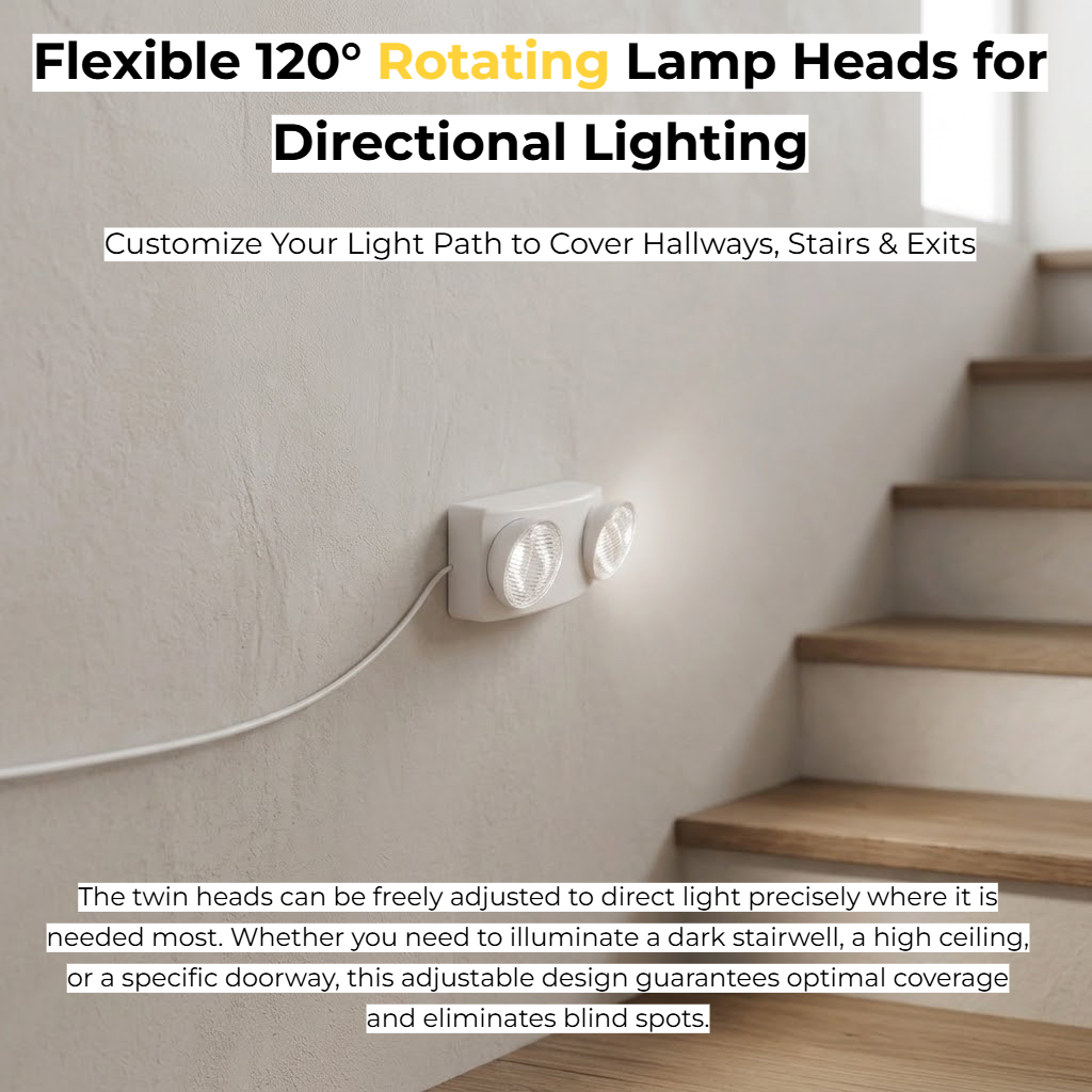 Dual-Head LED Emergency Light  - Power Outage Light 评论和价格