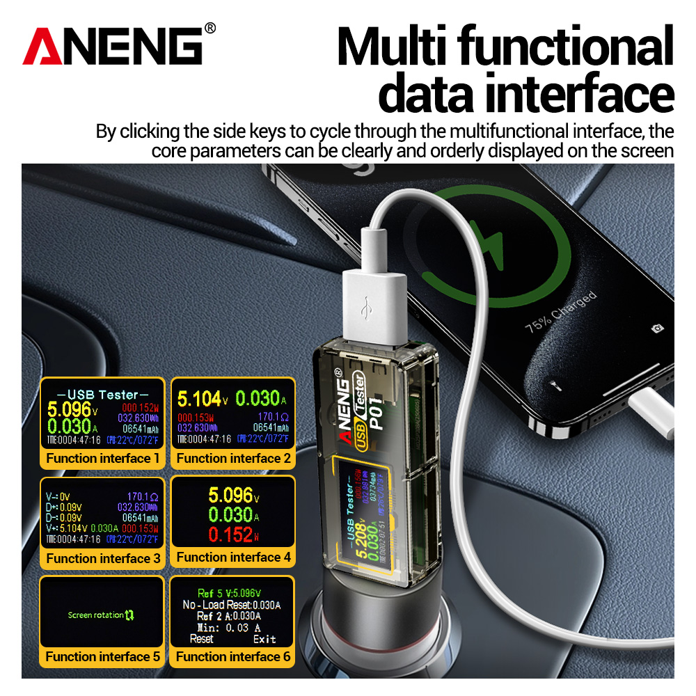 ANENG P01 USB Tester Voltmeter - Co Detector Plug 评论和价格